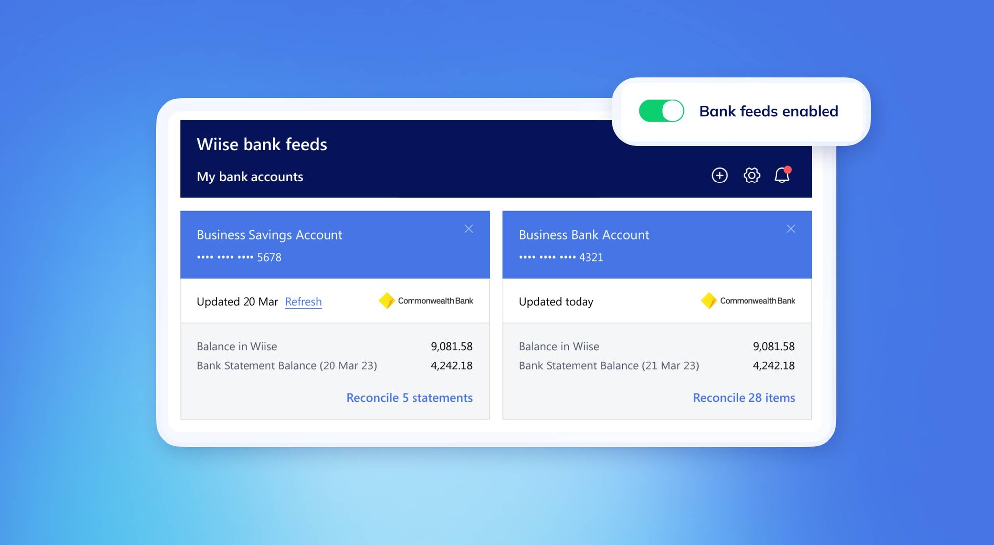 Wiise Bank Feeds