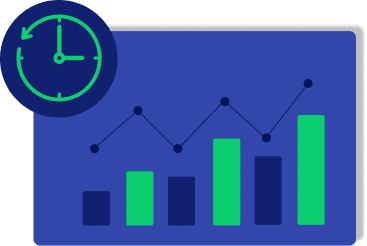 Green and blue bar graph