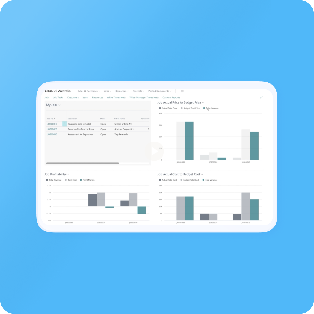 Wiise product job costing