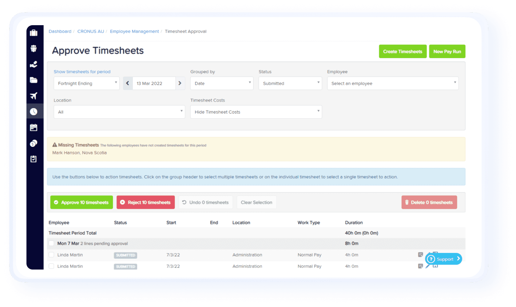 Wiise product employee timesheets