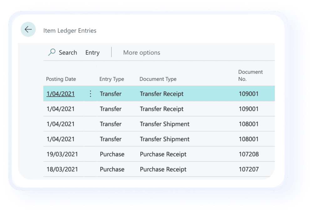 Wiise product item ledger