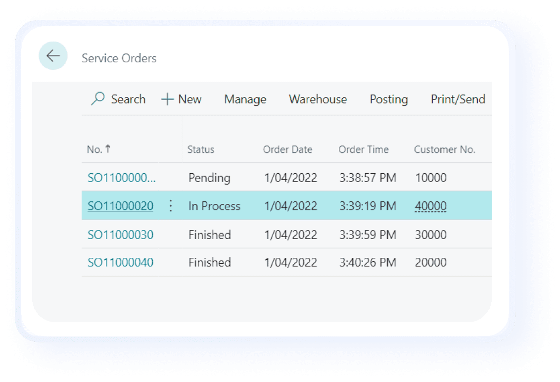 Wiise product service orders