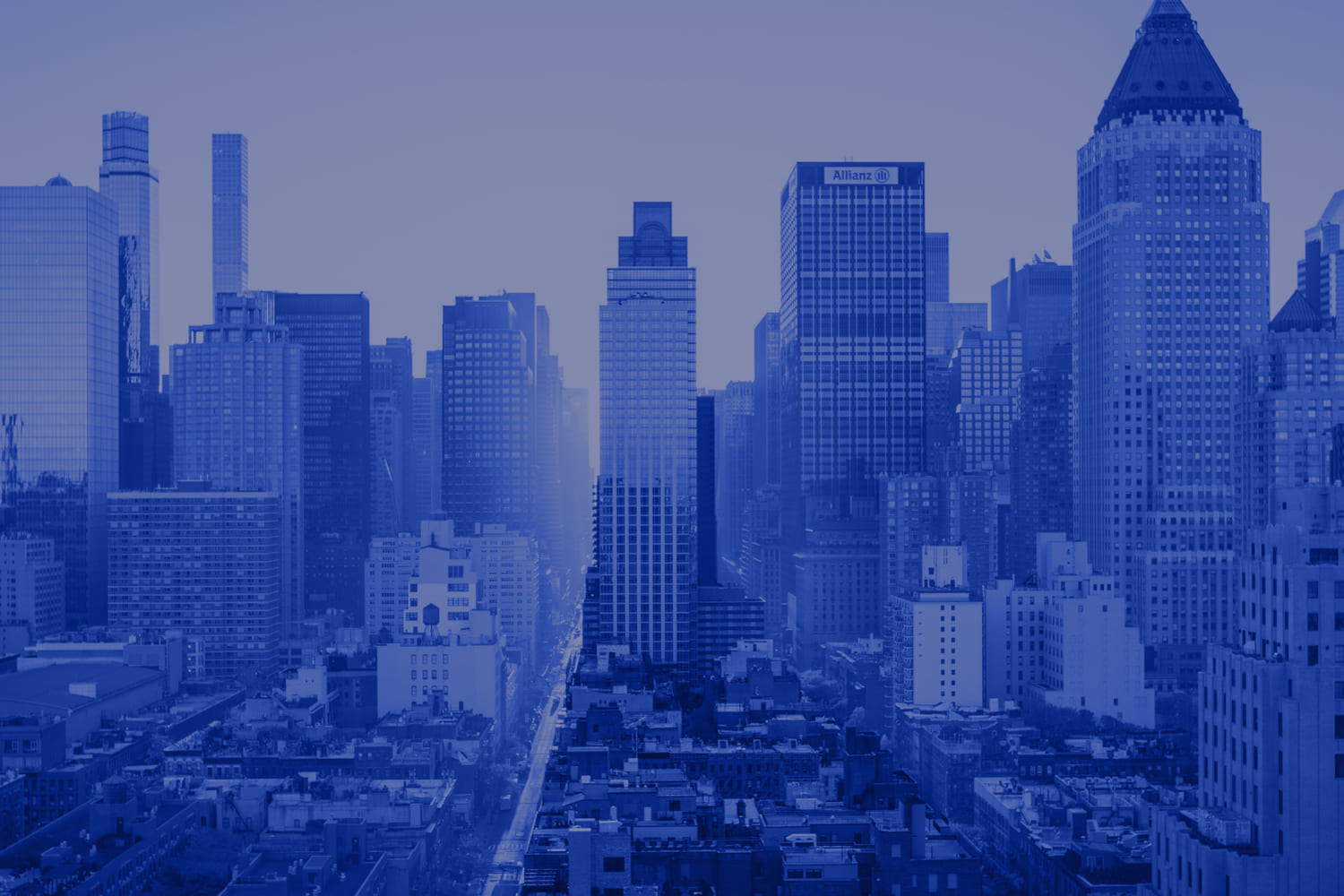 Blue city skyline
